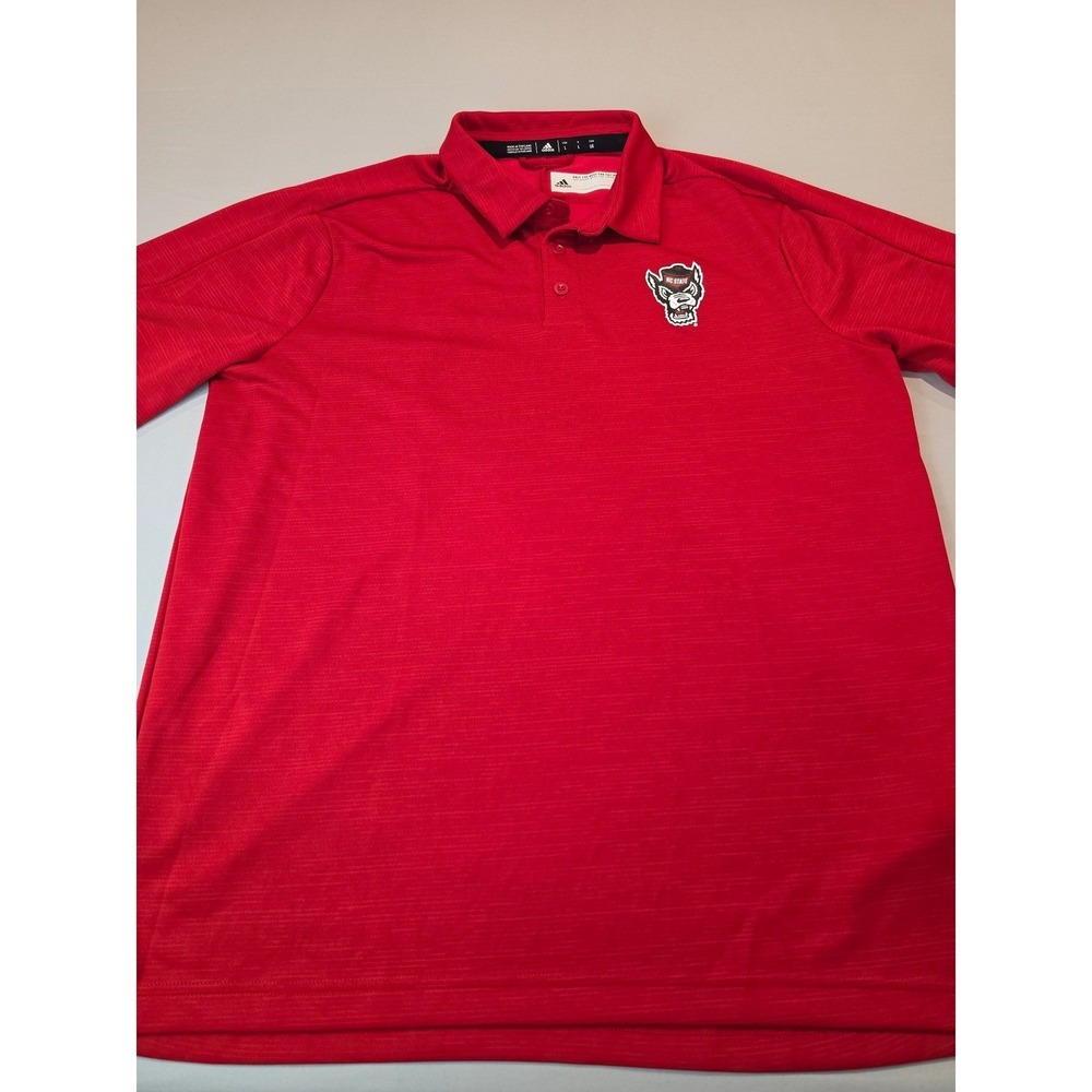 Adidas NC State Wolfpack Red Climalite Polo Shirt Mens Large EC2769 AZB012